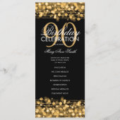 Élégant 90e anniversaire programme de fête Gold av (Devant)