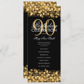 Élégant 90e anniversaire programme de fête Gold av (Devant / Derrière)