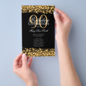 Elegant 90e verjaardag Programma Gold met menu (Hand)