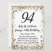 Elegant 94th Birthday Invitation For Her in Gold (Devant)