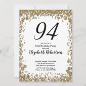 Elegant 94th Birthday Invitation For Her in Gold (Devant)