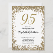 Elegant 95th Birthday Invitation For Her in Gold (Devant)