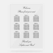 Élégant 9 Tableau Sièges Symbole acrylique (Recto)