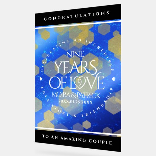 Élégant 9e anniversaire Mariage Lapis Lazuli (Angle)