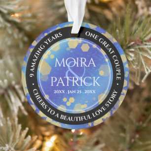 Elegant 9th Lapis Lazuli Wedding Jubileum Ornament