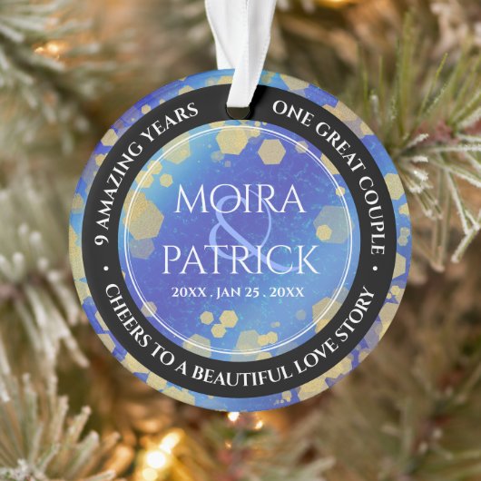 Elegant 9th Lapis Lazuli Wedding Jubileum Ornament (Boom)