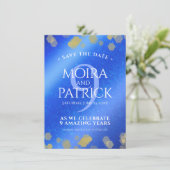 Elegant 9th Lapis Lazuli Wedding Jubileum Save The Date (Staand voorkant)