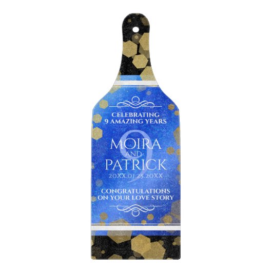 Elegant 9th Lapis Lazuli Wedding Jubileum Snijplank (Voorkant)