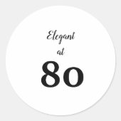 Élégant à 80 ans texte noir minimum autocollant (Devant)