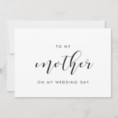 Élégant À ma mère le jour de mon mariage carte (Devant)