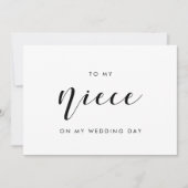 Elegant à ma nièce sur ma carte de jour de mariage (Devant)