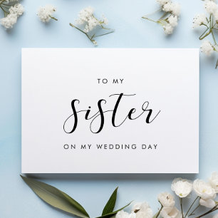 Élégant à ma soeur sur ma carte de jour de mariage