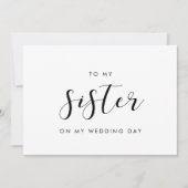 Élégant à ma soeur sur ma carte de jour de mariage (Devant)