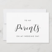 Élégant à mes parents sur ma carte de jour de mari (Devant)