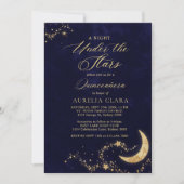 Elegant A Night Under the Stars Quinceañera Kaart (Voorkant)