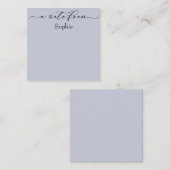 Elegant "A Note from" in Simple Dusty Blue Notitiekaartje (Voorkant / Achterkant)