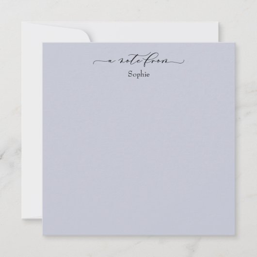 Elegant "A Note of" Simple Card Blue Notitiekaartje (Voorkant)