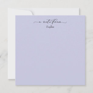 Elegant "A Note of" Simple Card Lavender Notitiekaartje