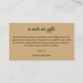 Elegant A Note on Gifts Wedding Good Informatiekaartje (Voorkant)