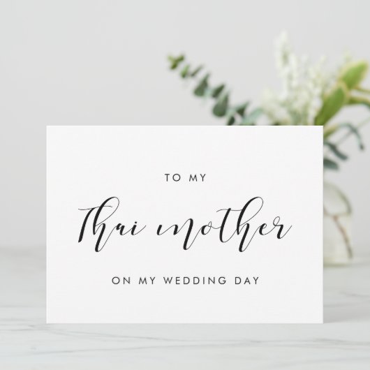 Elegant Aan mijn Thaise Moeder Op Mijn Trouwdagkaa Kaart (Staand voorkant)