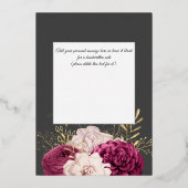 Elegant aangepast "Dank u" roos bladgoud Folie Feestdagenkaart (Achterkant)