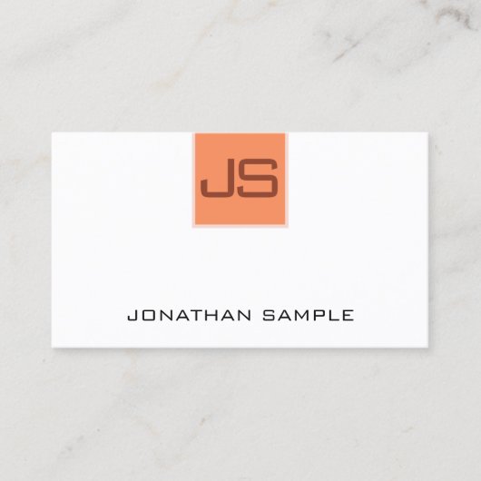 Elegant aangepast, eenvoudig Sjabloon monogram Visitekaartje (Voorkant)