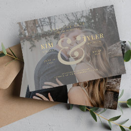 Elegant aangepast fotofaux vellum modern bruiloft save the date