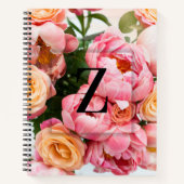Elegant Aangepast Initiaal Letter Z Rozen Monogram Notitieboek (Voorkant)