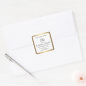Elegant aangepast logo gouden gradiëntetiket vierkante sticker (Envelop)