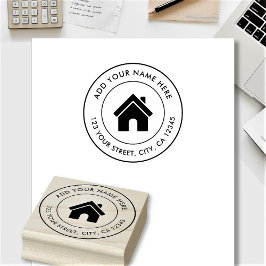 Elegant Aangepast Logo Terug Adres Rubberstempel