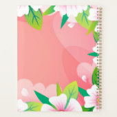 Elegant, aangepast roze en witte bloemen Aangepast Planner (Achterkant)