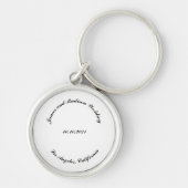 Elegant Aangepast script Naam datum huwelijksgunst Sleutelhanger (Voorkant)