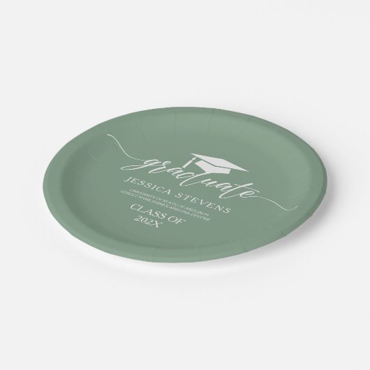 Elegant aangepast witboek op pagina Groen Papieren Bordje (Gekanteld)