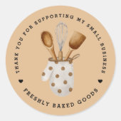 Elegant aangepaste bakkerij dank u Sticker (Voorkant)
