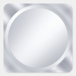 Elegant aangepaste metalen zilverblanco Sjabloon Vierkante Sticker