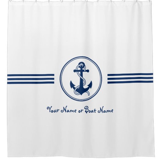 Elegant aangepaste naam anker & touw douchegordijn (Voorkant)