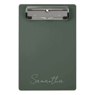Elegant aangepaste naam groen blauw mini klembord