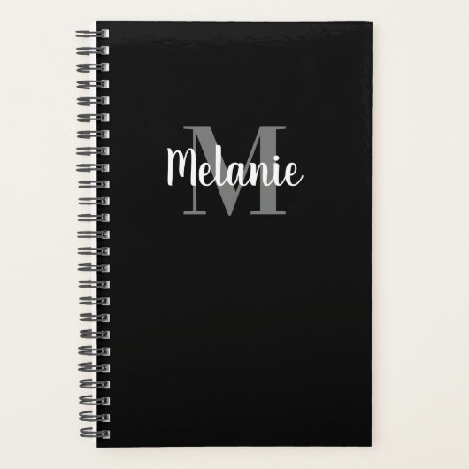 Elegant aangepaste naam monogram spiraal planner (Voorkant)