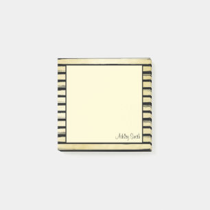 Elegant aangepaste naam zwarte goudfolie verf gest post-it® notes