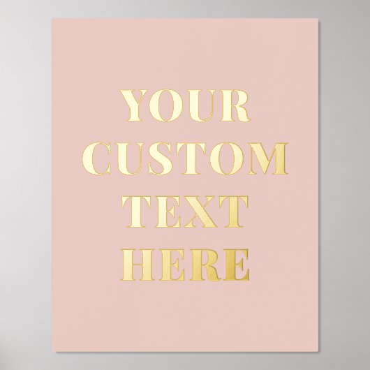 Elegant aangepaste tekst Blush roze Folie Afdrukken (Voorkant)