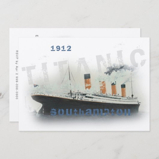 Elegant  Aangepaste Tekst Titanic Uitnodiging (Voorkant / Achterkant)