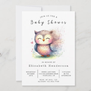 Elegant aangepaste uil Baby shower Kaart
