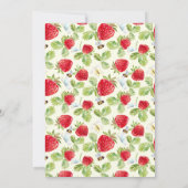 Elegant aardbei Baby shower Kaart (Achterkant)