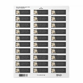 Elegant aardeachtig bloemig grijs bruiloft retoura etiket (Full Sheet)