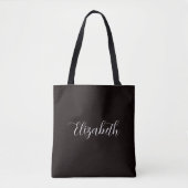 Elegant Abigail Script Personalized Name Dark Grey Draagtas (Voorkant)