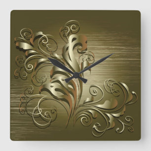 Elegant Abstract 5 Wandklokken & Nummeropties Vierkante Klok