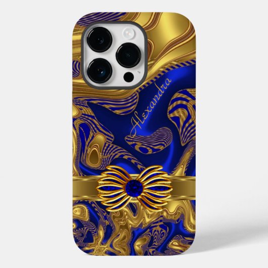 Elegant Abstract Blauw Bow-sierstrip Case-Mate iPhone Case (Achterkant)