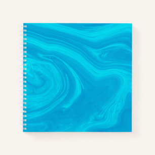 Elegant Abstract blauw, vloeibaar marmer Notitieboek