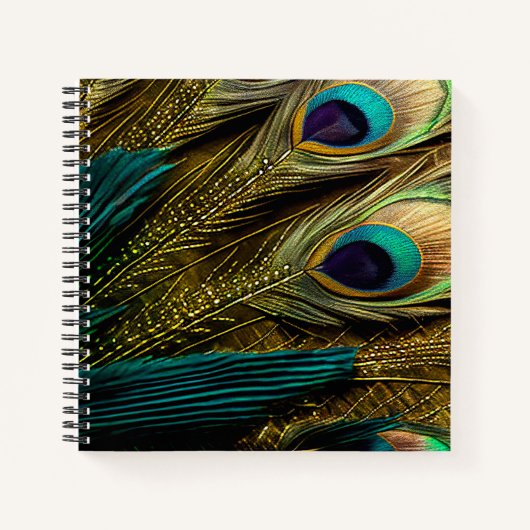 Elegant Abstract Blauwgroen blauw goudpels | Notitieboek (Voorkant)