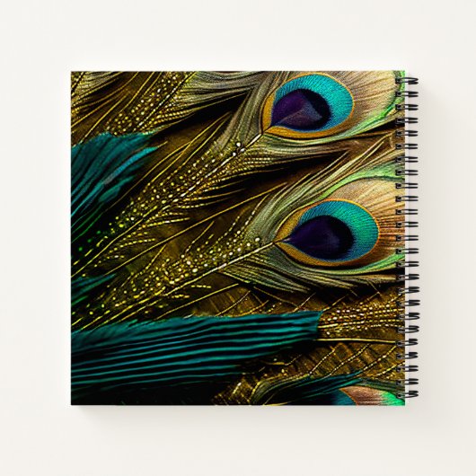 Elegant Abstract Blauwgroen blauw goudpels | Notitieboek (Achterkant)